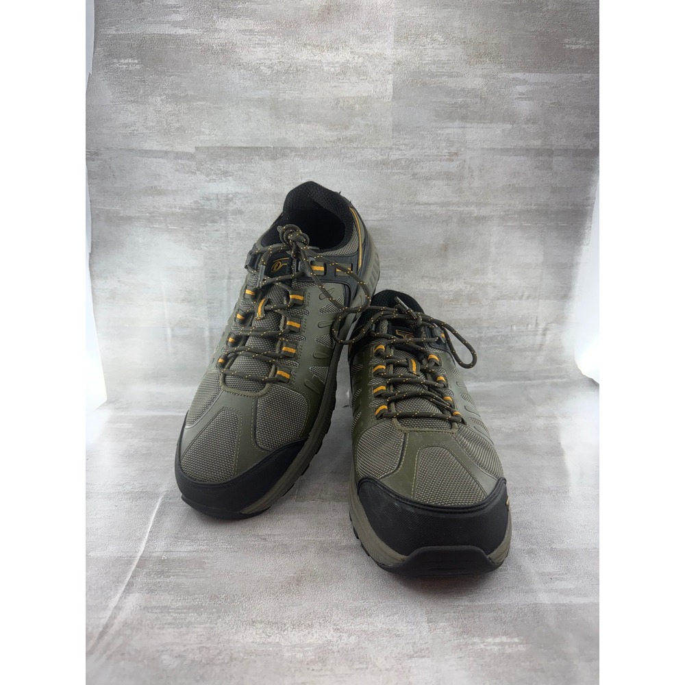 Orthofeet 646 Men Waterproof Hiking Shoes Olive Green Black Sz 10 4E X-Wide